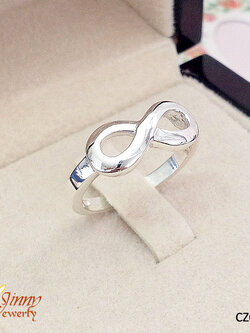 แหวนเงินแท้ 92.5% แหวนอินฟินิตี้ Infinity แบบเกลี้ยง