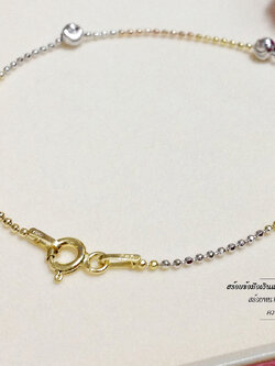 สร้อยข้อมือเงินแท้ 3 กษัตริย์ ลายบอลตัดลายสลับมูนคัทตัดลาย ตัวเรือนเงินแท้ (งานอิตาลี)