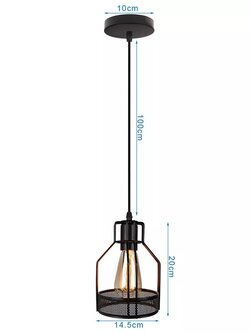 โคมไฟแขวนเพดานกรงเหล็กตกแต่งตะแกรงเจาะรูสไตล์ Retro Industrial [RYD063-D2]