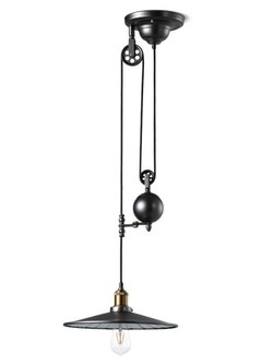 โคมไฟแขวนเพดานสไตล์ลอฟท์ Industrial Pulley [BK1036-P-1L]