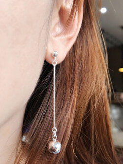 ต่างหูเงินแท้ 92.5% ต่างหูระย้า แบบก้านเสียบ ร้อยเม็ดเงิน งานสวยมากๆ