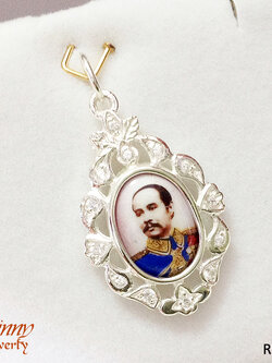 จี้เงินแท้ ร.5 ตัวเรือนทำด้วยเงินแท้ ประดับเพชร cz