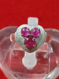 #แหวนทับทิมเนื้อแก้ว รหัสR-0061