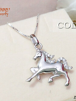 จี้เงินแท้ รูปม้าประดับเพชร cz
