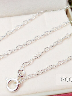 สร้อยเงินแท้ ลายโซ่ห่วงห่าง (งานไทย) ความหนา 1.5 มิล