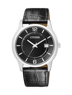 Citizen BD0021-01E Black Dial Black Leather Strap Analog Men's Casual Watch