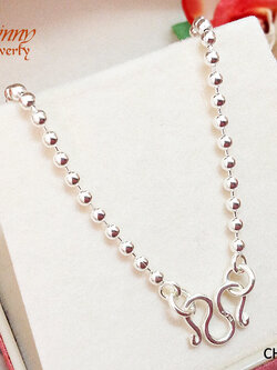 สร้อยคอเงินแท้ 92.5% สร้อยสำหรับเด็ก ลายบอล หนัก 1 สลึง (สร้อยงานไทย)