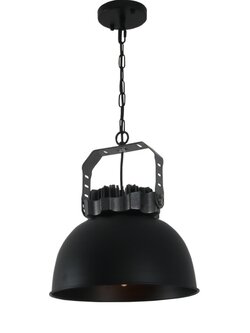 โคมไฟแขวนเพดานหัวเดี่ยวสีดำล้วนสไตล์ลอฟท์ American กว้าง 32cm [BK813]