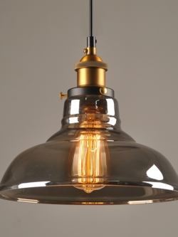 โคมไฟห้อยเพดาน Loft แก้ว Smoke Gray 28CM