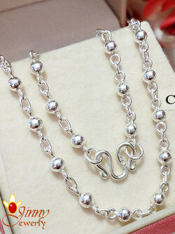 สร้อยเงินแท้ ลายบอลสลับโซ่ 2.0 มิล