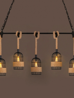 โคมไฟระย้าแขวนเพดานเชือกลินิน 5 ดวง , 7 ดวง [ROP2406]