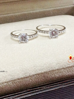 แหวนเงินแท้ แหวนหัวชู ประดับเพชร cz