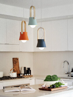 โคมไฟแขวนเพดานหูโคมลายไม้ทรงตัว U สไตล์นอร์ดิก [DY8678]