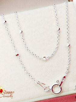 สร้อยเงินแท้ ลายโซ่สลับหมุดเหลี่ยม(งานอิตาลี) ความหนา 1.2 มิล