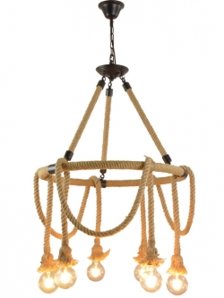 โคมไฟระย้าเชือกลอฟท์วินเทจ 6 ดวง [LF-036]