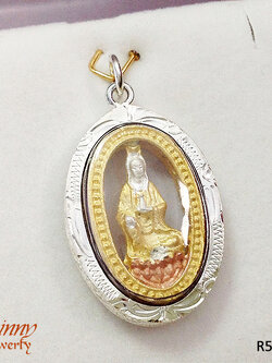 จี้เงินแท้ เจ้าแม่กวนอิมสีทอง