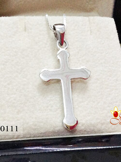 จี้เงินแท้ รูปไม้กางเขน แบบเกลี้ยง