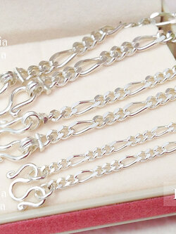 สร้อยคอเงินแท้ 92.5% ลายฟิกาโร่ Figaro (สร้อยงานไทย)