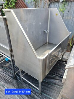 อ่างอาบน้ำสัตว์เลี้ยงสแตนเลส ขนาดใหญ่