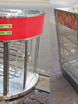 ตู้โชว์อาหารทอด มีฮีทเตอร์ช่วยอุ่นร้อน