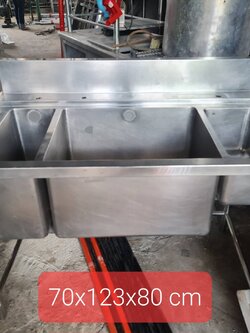 อ่างสแตนเลส 3 ช่อง มือสอง 123cm