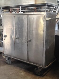 รถเข็นถาดเสิร์ฟอาหารคันใหญ่ 3 ประตู