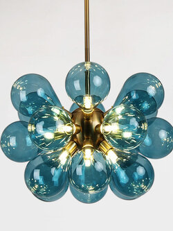 โคมไฟแขวนเพดานโป๊ะแก้วทรงพวงลูกโป่งโครงสีทอง รุ่น [DD-253]