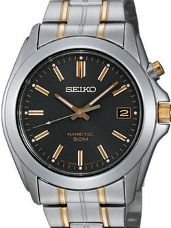 Seiko Kinetic Dark Grey Dial Two-tone Stainless Steel Men's Watch SKA271P1