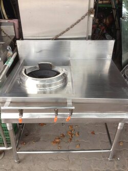 เตาจีน 1 หัวเตาสแตนเลส พร้อมที่วางเครื่องปรุง