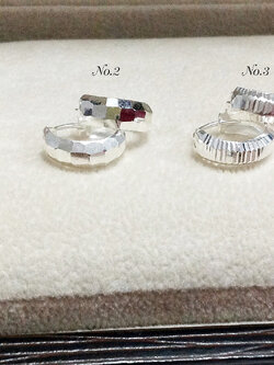 ต่างหูเงินแท้ 92.5% ต่างหูห่วง แบบล็อค ตัดลาย