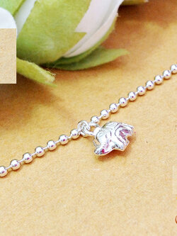 สร้อยข้อเท้าเงินแท้ ห้อยตุ้งติ้งช้าง 6 ตัว (พร้อมกระดิ่งตรงตะขอ 1 ลูก) 1.2 มิล