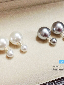 ต่างหูเงินแท้ 92.5% ต่างหูดิออร์ ขนาดเล็ก น่ารัก ฟรุ้งฟริ้ง