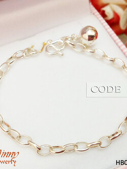 สร้อยข้อมือเงินแท้ สำหรับเด็ก ลายโซ่รูปไข่ 2.0 มิล