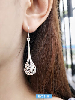 ต่างหูเงินแท้ 92.5% ต่างหูระย้า แบบเกี่ยว