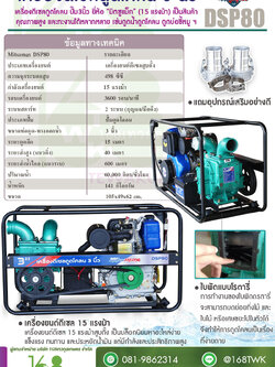 เครื่องดูดโคลนดีเซลปั๊มโรตารี่ Mitsumax รุ่น DSP80