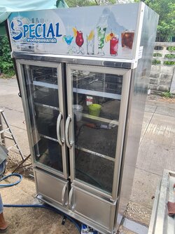 ตู้แช่สแตนเลส 4 ประตู มีช่องแช่เย็น&แช่น้ำแข็ง