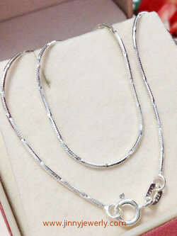 สร้อยเงินแท้ ลาย Snake กระดูกงูคั่นตัดลาย (งานอิตาลี)