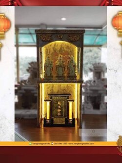 ตู้ครอบศาลหินอ่อนขาวเทา2ชั้น ขนาดศาล 18นิ้ว