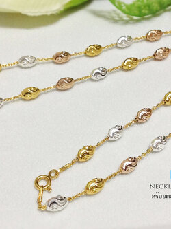 สร้อยคอเงินแท้ 3 กษัตริย์ ลายเม็ดปะคำร้อยโซ่ (งานอิตาลี)