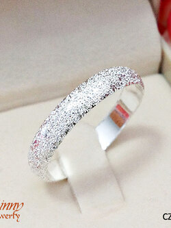 แหวนเงินแท้ 92.5% แหวนเกลี้ยงขัดทราย แบบกลม