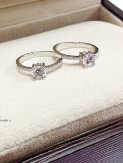 แหวนเงินแท้ แหวนหัวชู ประดับเพชร cz