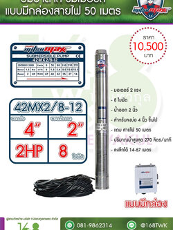 ซับเมอร์ส ปั๊มบาดาล Mitsumaxรุ่น42MX2/8-12