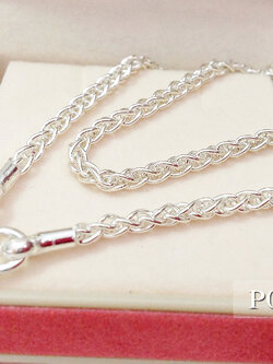 สร้อยคอเงินแท้ 92.5% ลายเกลียว หนัก 2 สลึงตัน ลายสวย เหมาะกับเด็กและผู้หญิง สร้อยงานไทย