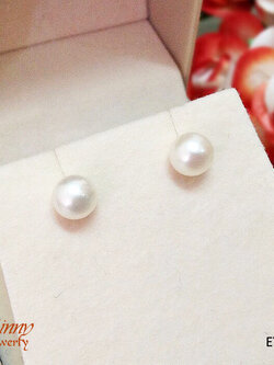 ต่างหูเงินแท้ มุกน้ำจืดแท้ ก้านเสียบทำด้วยเงินแท้