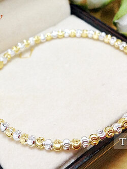 กำไลข้อมือ 2 กษัตริย์ ลายก้นหอย (ตัวเรือนเงินแท้) 2.2 มิล