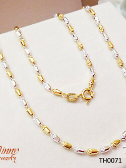 สร้อยคอ 2 กษัตริย์ ลายรีเหลี่ยมเล่นลาย (งานอิตาลี) หนา 1.5 มิล