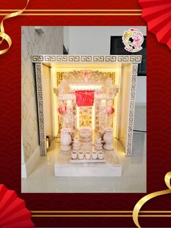 ตู้ครอบศาลหินอ่อนขาวเทา ขนาด 81ซม ขนาดศาล16นิ้ว