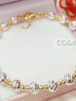 กำไลข้อมือ 2 กษัตริย์ ลายบอลตัดลายสลับบอล 5.0 มิล