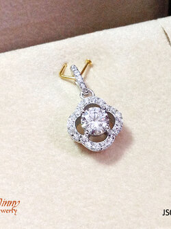 จี้เงินแท้ ประดับเพชร cz ตรงกลาง งานสวยละเอียด