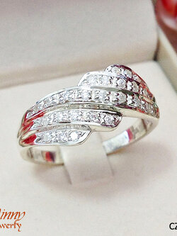 แหวนเงินแท้ ประดับเพชร cz